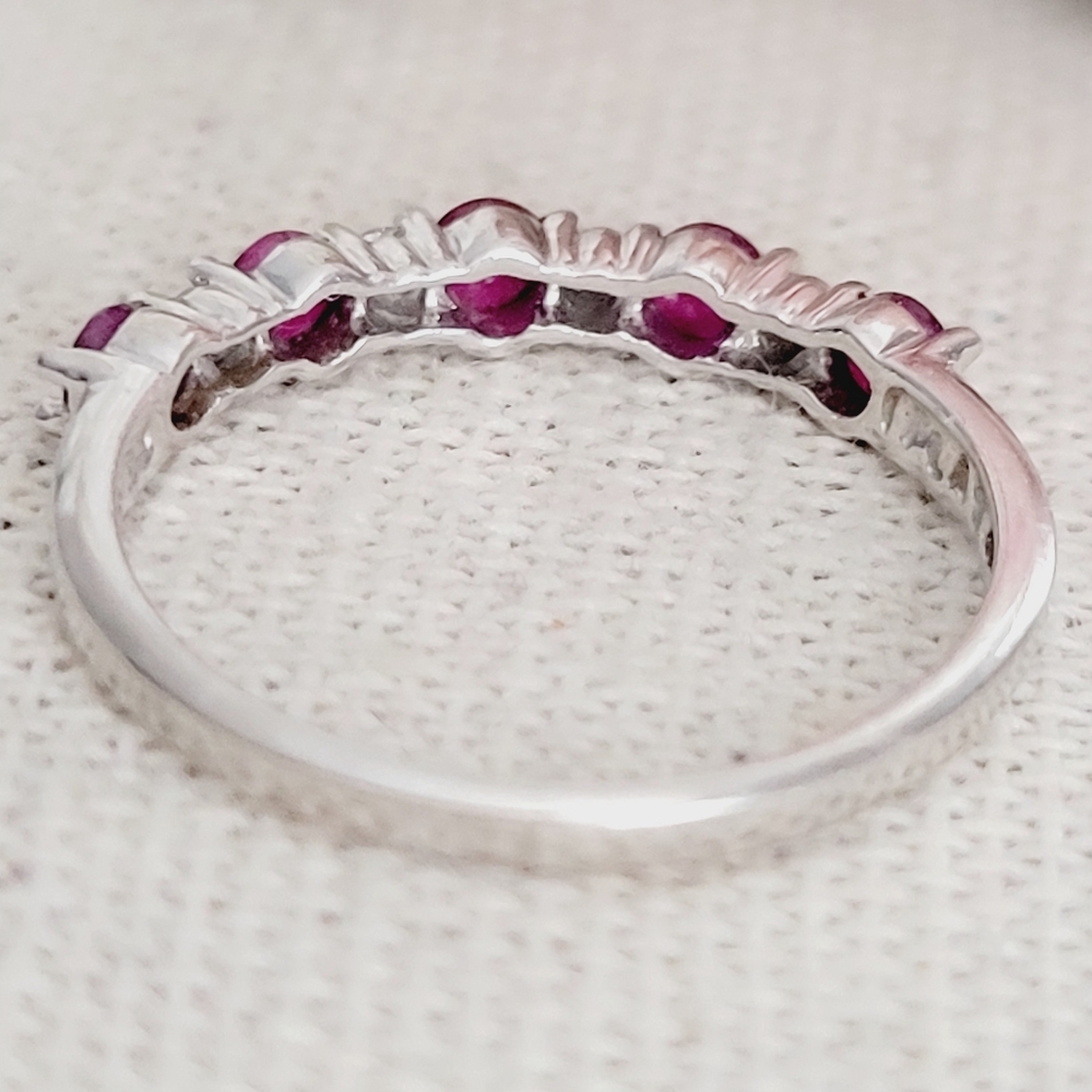 Vintage Platinum Diamond And Ruby Stackable Etern… - image 7